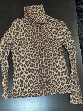 H&M Leopard Print Long Sleeve Top - Black & Brown